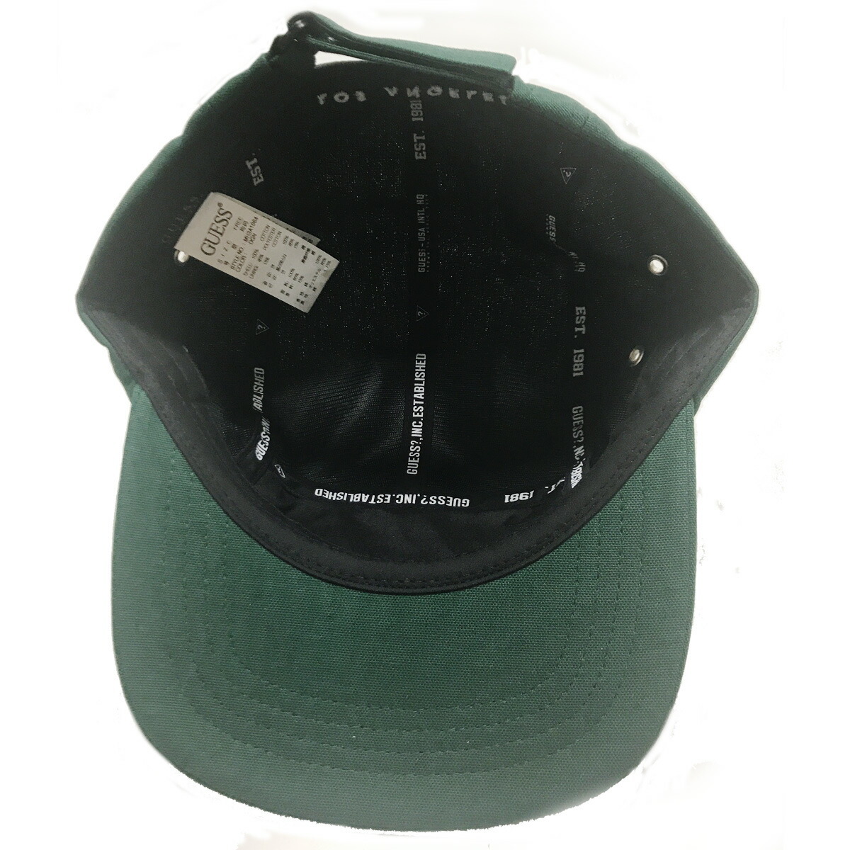 ゲス キャップ 帽子 ベースボールキャップ ダークグリーン MH3A1084
