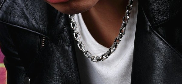 シルバー925素材 太幅 ネックレス 925 チェーンネックレス 55cm 存在感