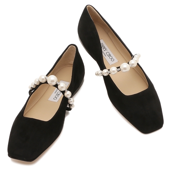 ジミーチュウ バレエシューズ フラットシューズ アデフラット ブラック