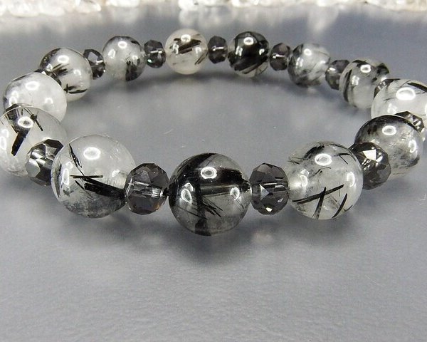 タイチンブラックルチルクォーツ9mm-10mmブレスレットデザイン天然石