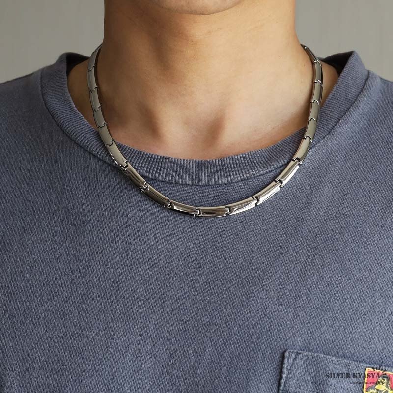 ゲルマニウム 純チタン ゲルマニウムネックレス シルバー Titanium