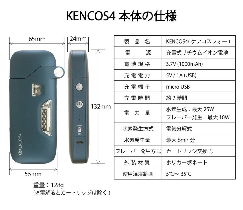 ケンコス4 ポータブル水素ガス吸引具 オリジナル5点セット（タバコ