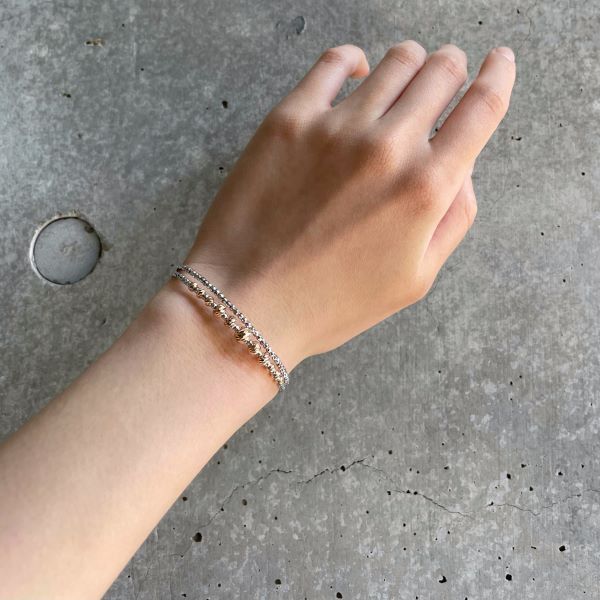 ブレスレット レディース k18 18金 5mm玉入り ミラーボール カット