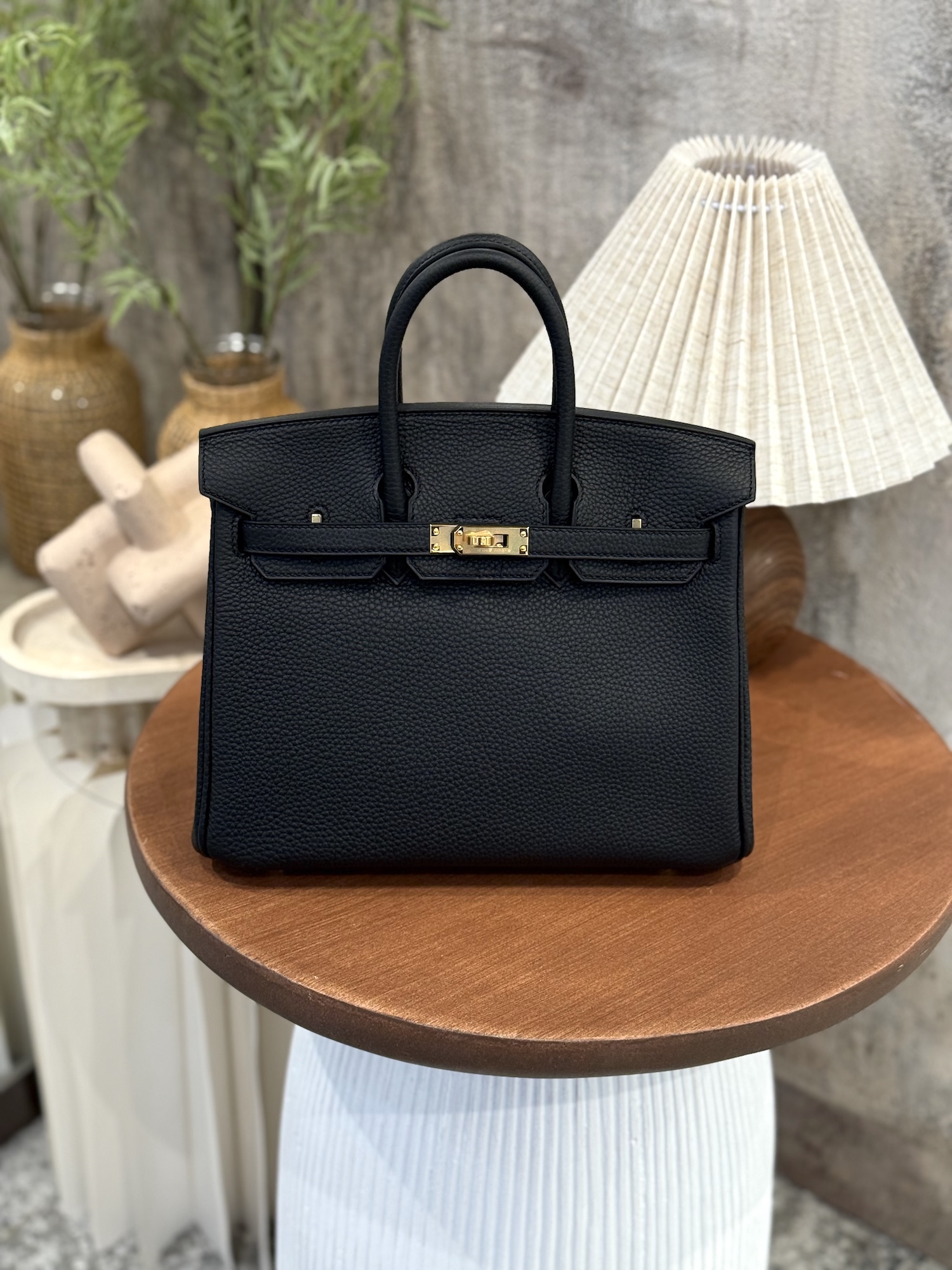 ランク N 新品 HERMÈS エルメス バーキン25 ブラック (89) トゴ