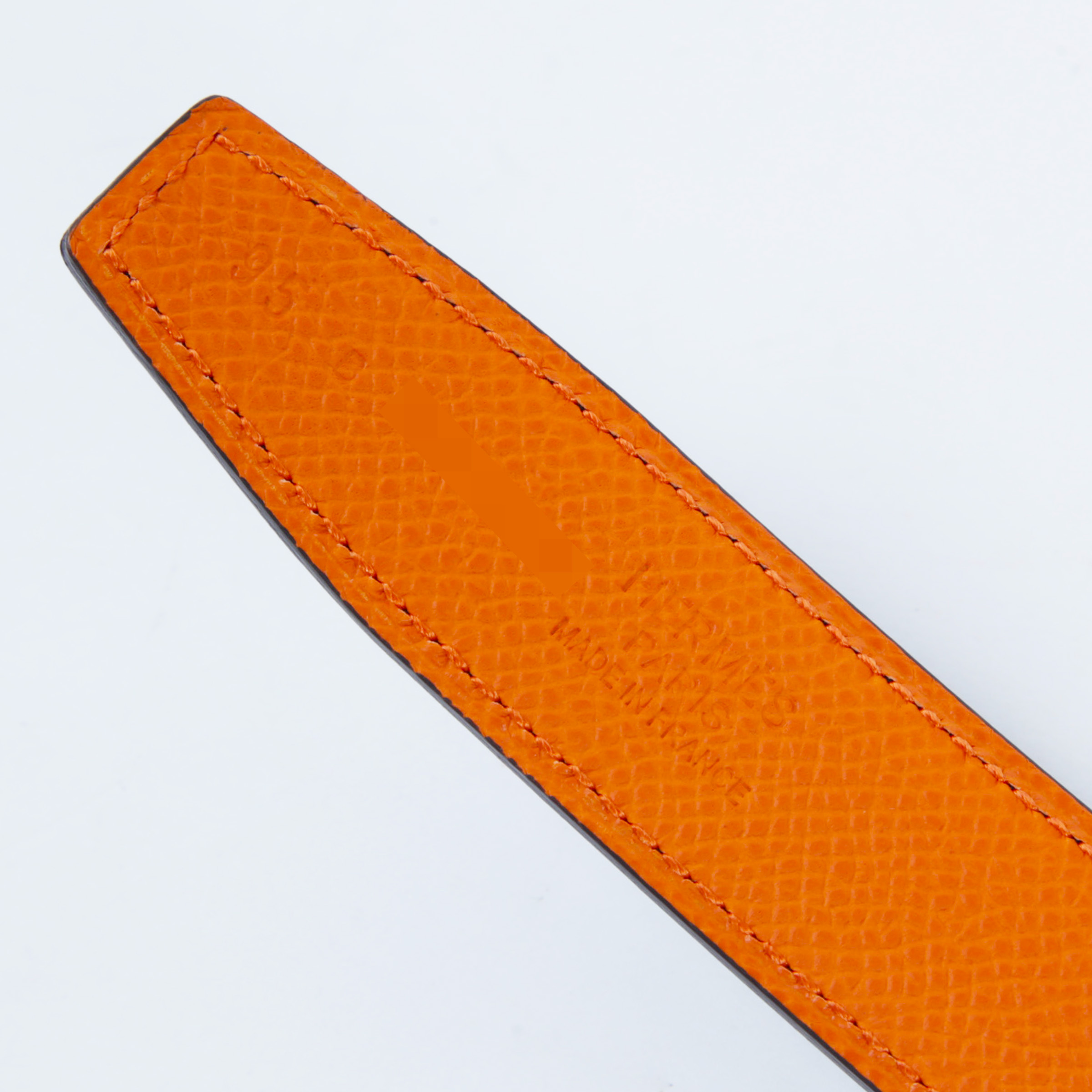 ランク SA HERMÈS エルメス Hベルト オレンジ ブラック (89) エプソン