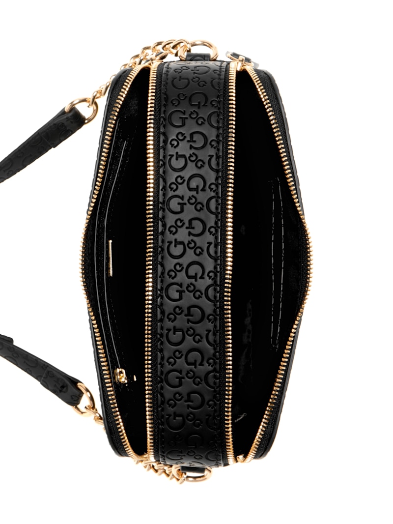 Zakaria Debossed Logo Double-Zip Crossbody | GUESS Factory