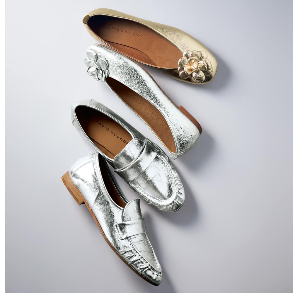 FABIO RUSCONI/ファビオルスコーニ メタリックフラワーパンプス 通販