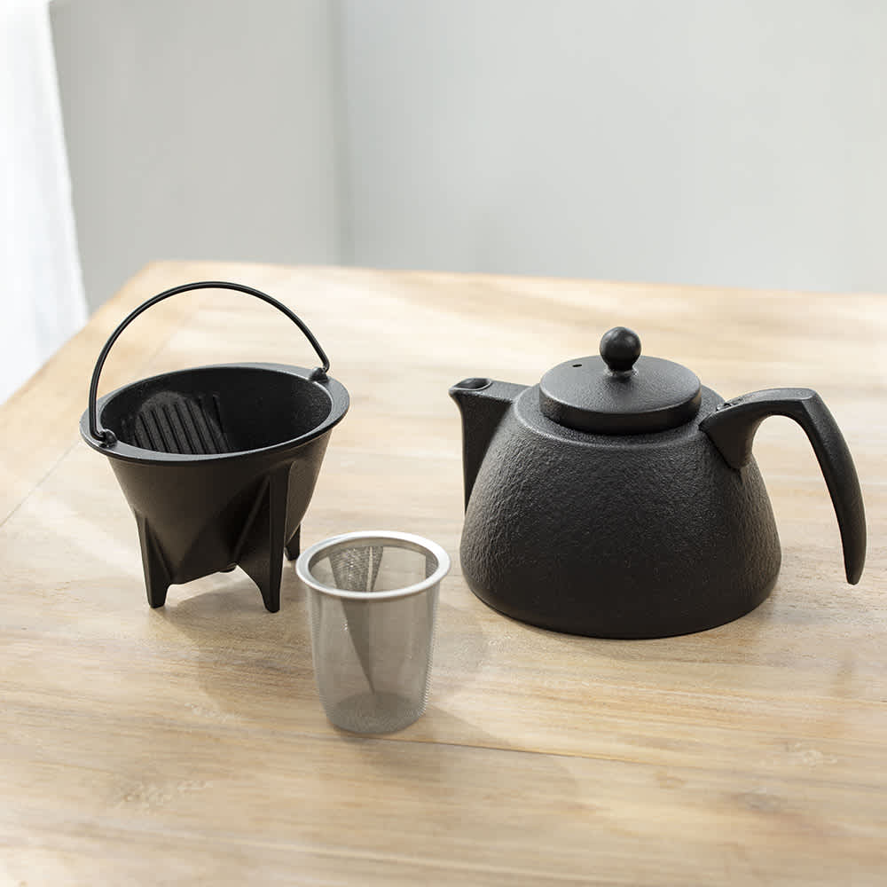 鉄瓶・急須としても使える南部鉄器コーヒーポットセット 茶こし付 通販