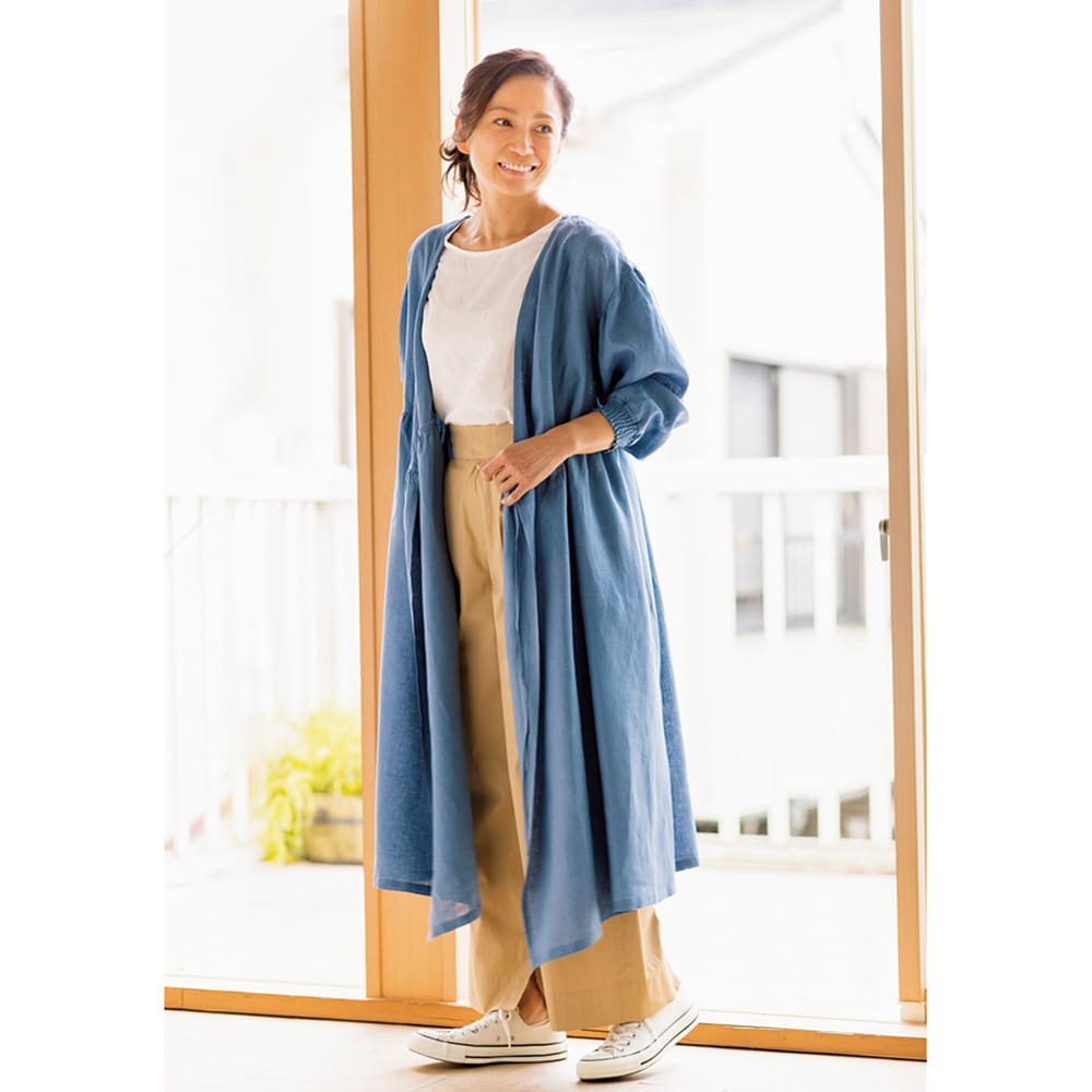 TOUCH＆FEEL（R）MATA】リネン100％ 3WAYカシュクールシャツガウン