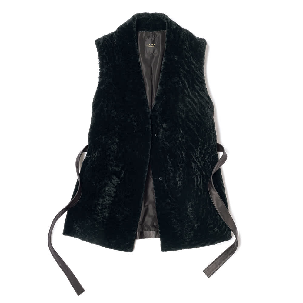 南アフリカ ムートン＆ラムレザー ジレ 通販 - ディノス