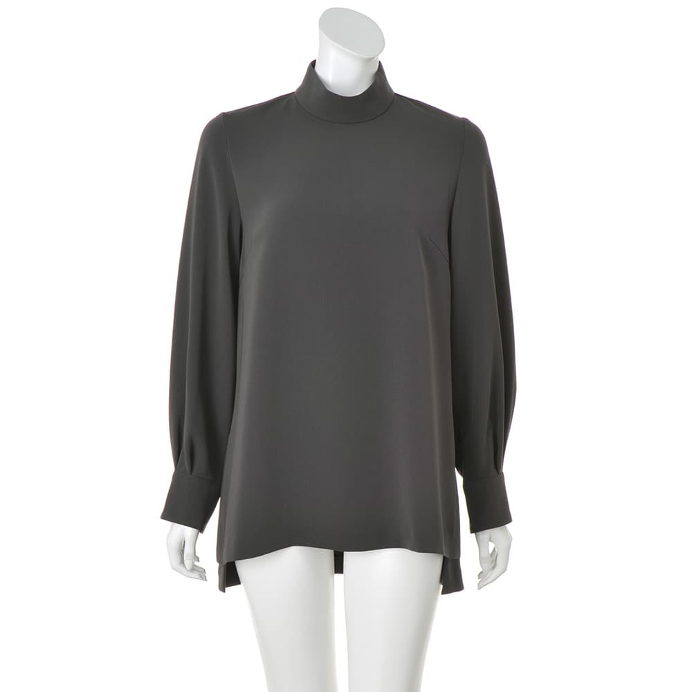 トリアセテート混 ジョーゼット スタンドカラー チュニック 通販