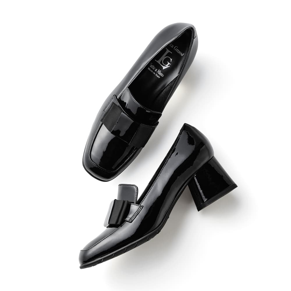 Luca Grossi／ルカグロッシ エナメルリボン パンプス（イタリア製