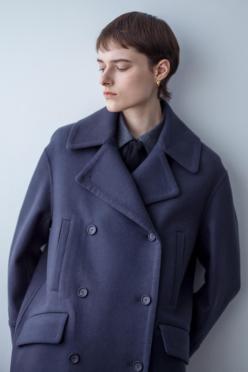 ebure 22AW リュクスメルトン Pコート コート 美品 本命コートが