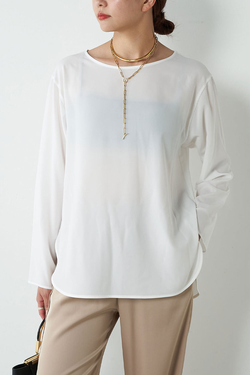 GALLARDAGALANTE(ガリャルダガランテ)｜ラウンドブラウスTee/ホワイト