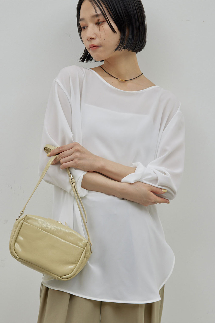 GALLARDAGALANTE(ガリャルダガランテ)｜ラウンドブラウスTee/ホワイト