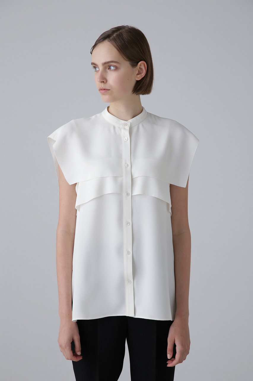 ADORE(アドーア)｜◇ソフトジョーゼットノースリーブブラウス/ホワイト