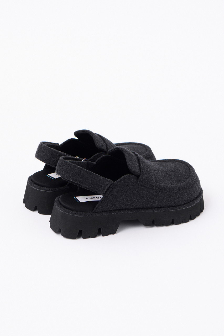 ENFOLD(エンフォルド)｜Winter クロッグサンダル/チャコールグレー の