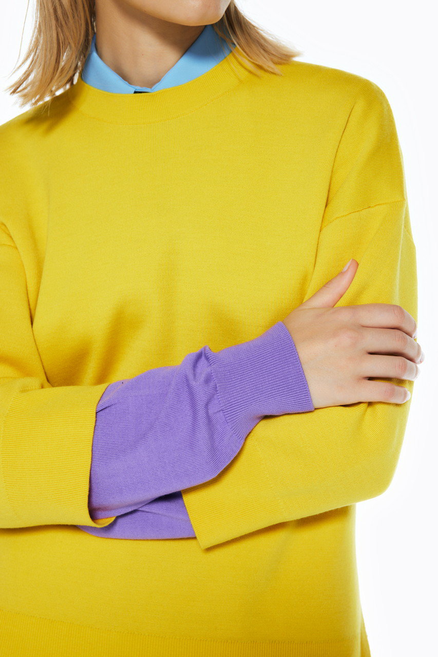 ENFOLD(エンフォルド)｜レイヤードニット P.O/プルオーバー/イエロー