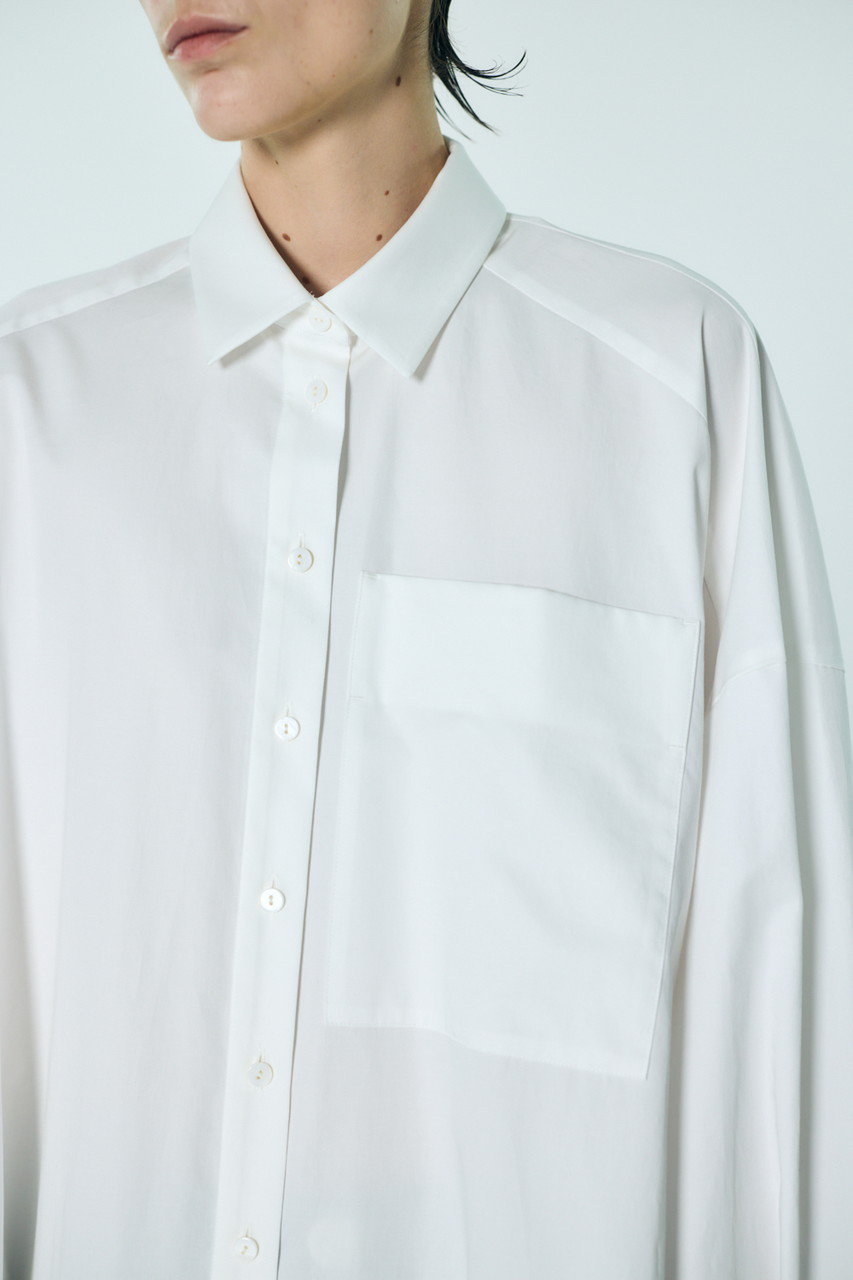 ENFOLD(エンフォルド)｜SLIT SHIRT/ホワイト の通販｜ELLESHOP・(エル