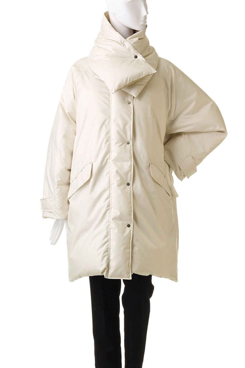 PLAIN PEOPLE(プレインピープル)｜マフラー付きダウンコート/ブラック