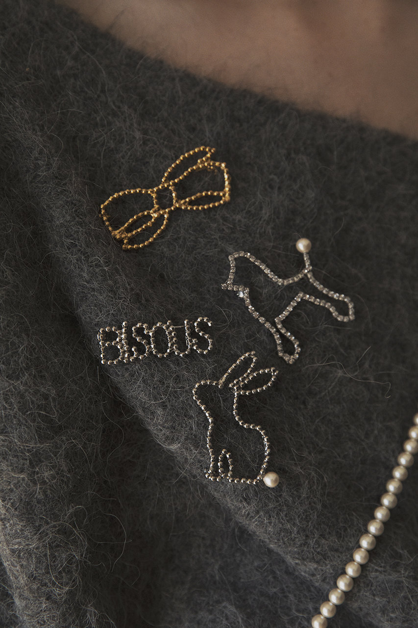 ADER.bijoux(アデル ビジュー)｜CUTSTEEL ribbon ブローチ/ゴールド の