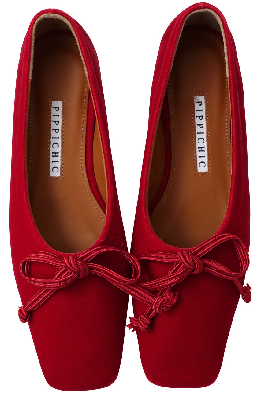 PIPPICHIC(ピッピシック)｜AMBER ベルベットバレエシューズ/ルージュ