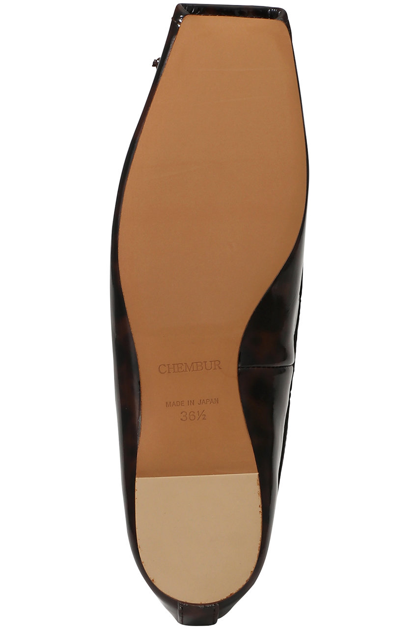 CHEMBUR(チェンバー)｜スクエアトゥスタッズパテントバレエシューズ