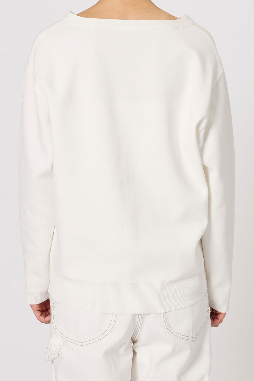 BRILL(ブリル)｜Vネックミラノリブカーディガン/ホワイト の通販