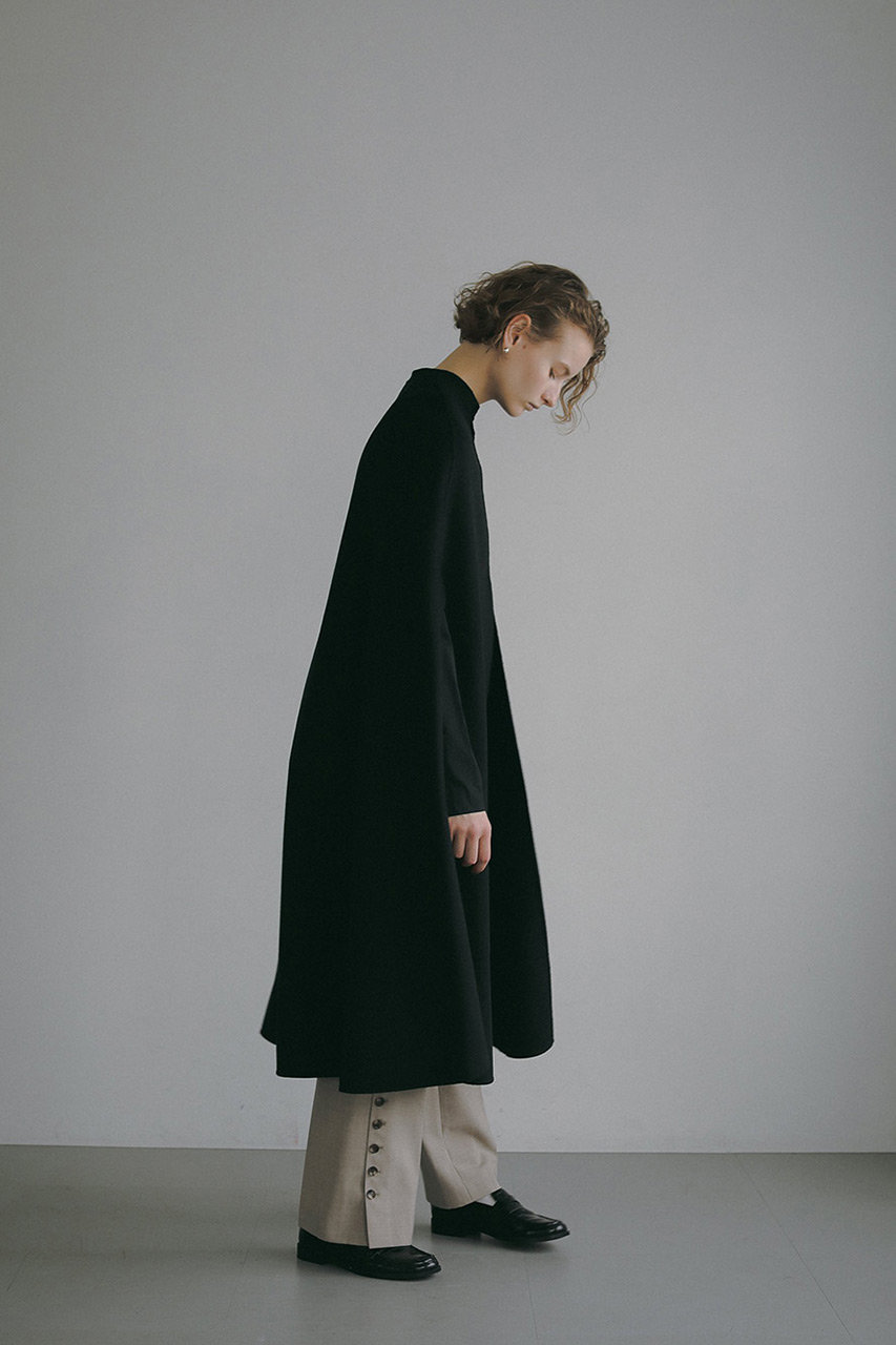 HER.(ハー)｜カシミヤブレンドロングケープ/ブラック の通販｜ELLESHOP