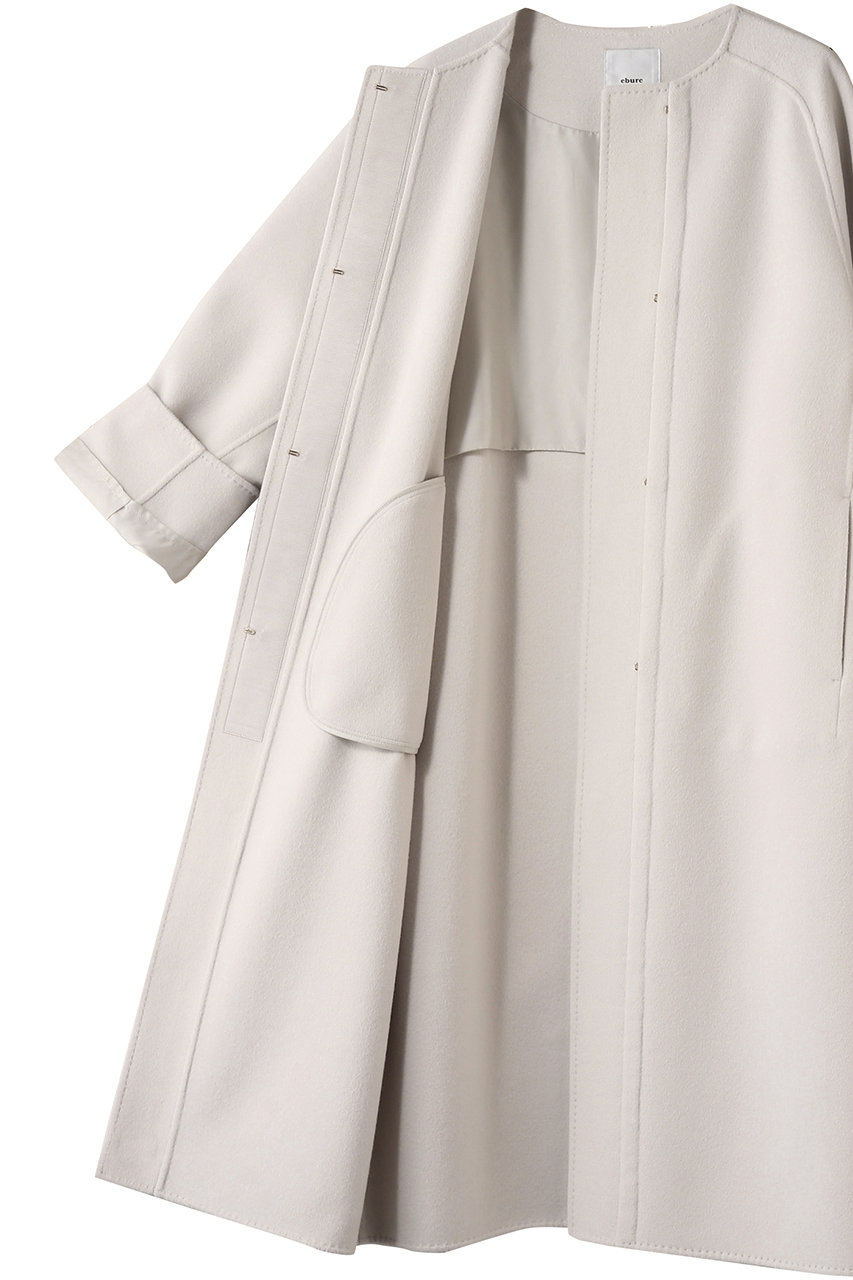 ebure(エブール)｜リュクスシャルムビーバー ノーカラーロングコート