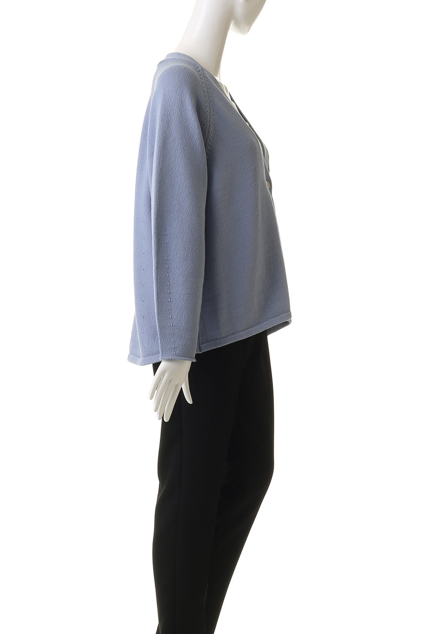 ebure(エブール)｜コットンナイロンミドルゲージニット Vネック