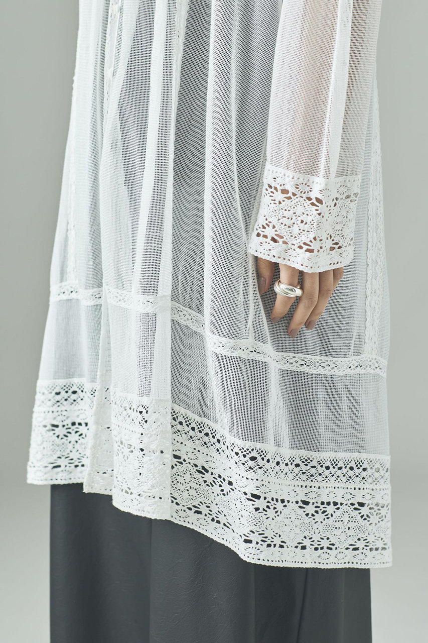 Curensology(カレンソロジー)｜コットンメッシュブラウス/ホワイト の