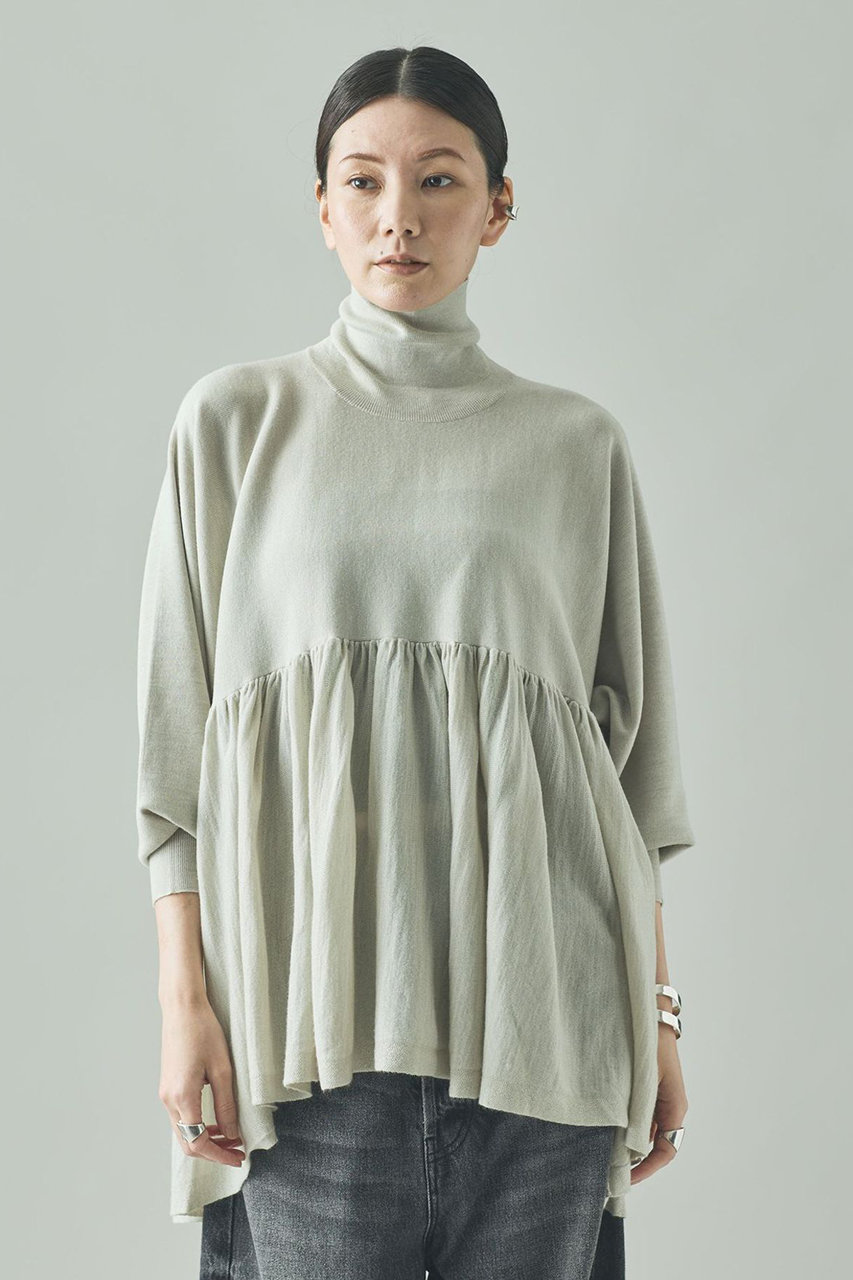 Curensology(カレンソロジー)｜ハイネックギャザーニットプルオーバー