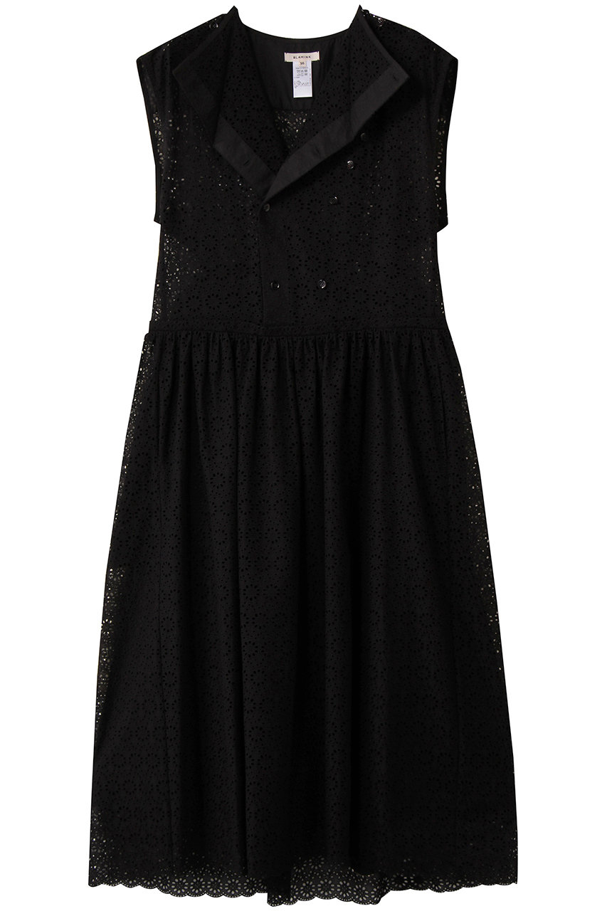 BLAMINK(ブラミンク)｜エンブロノースリーブワンピース/ブラック の