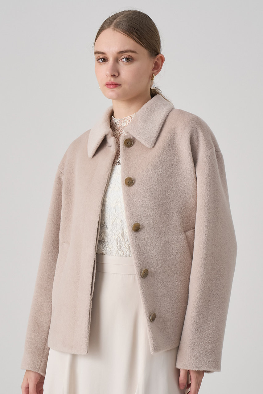 ANAYI(アナイ)｜アルパカシャギーショートコート/ベージュ の通販