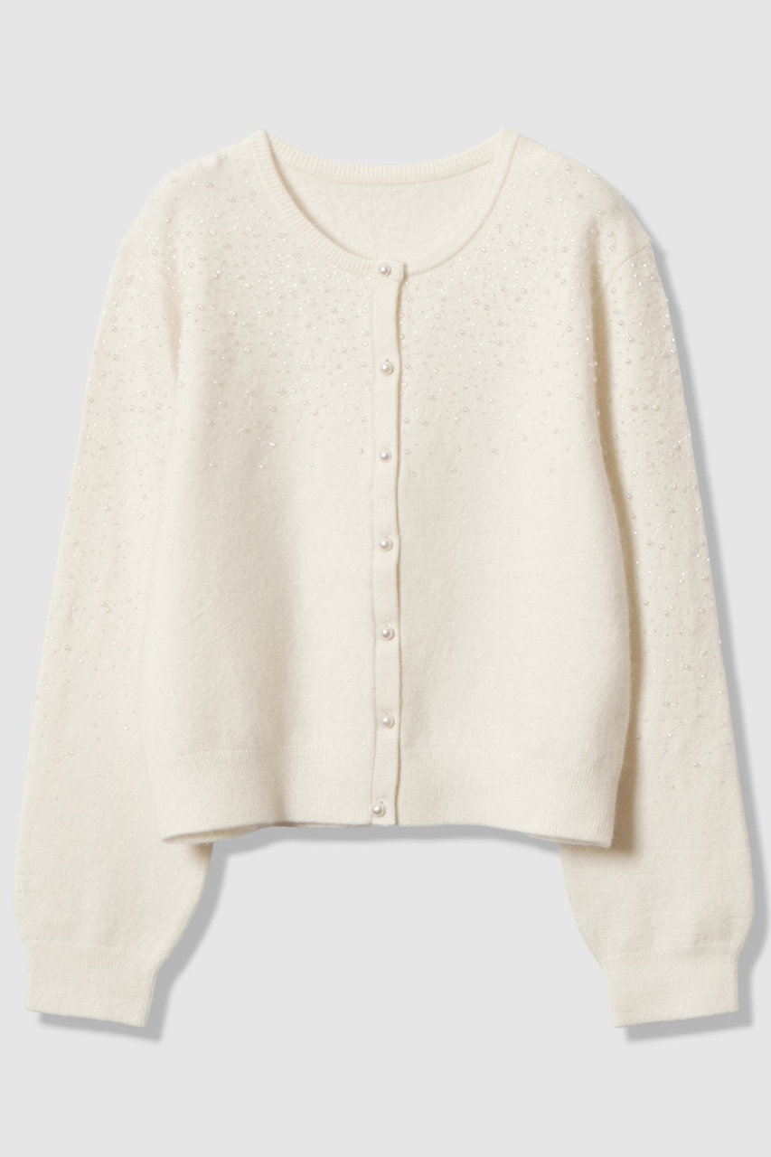 ANAYI(アナイ)｜リップルビーズ カーディガン/オフホワイト の通販
