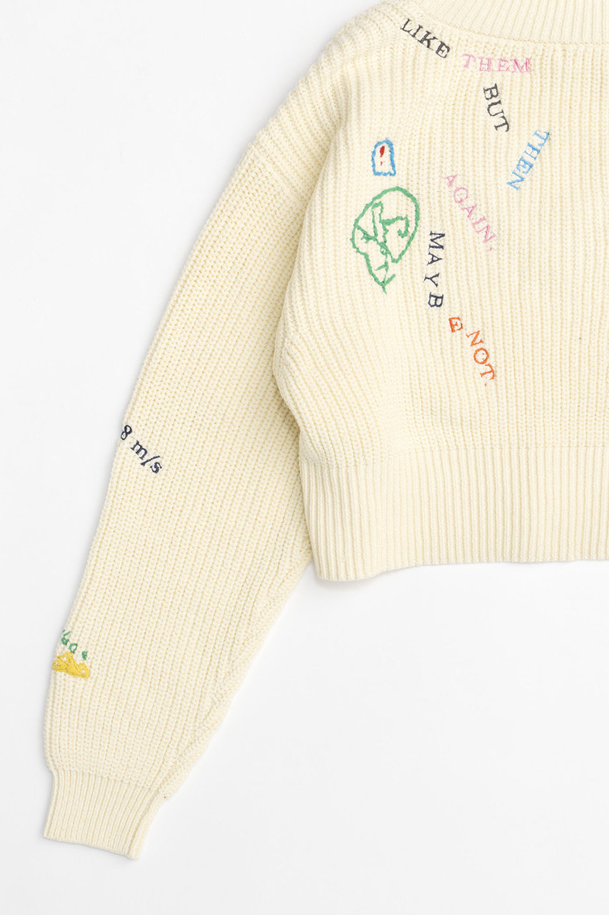 MAISON SPECIAL(メゾンスペシャル)｜V-neck Embroidery Knitwear/V