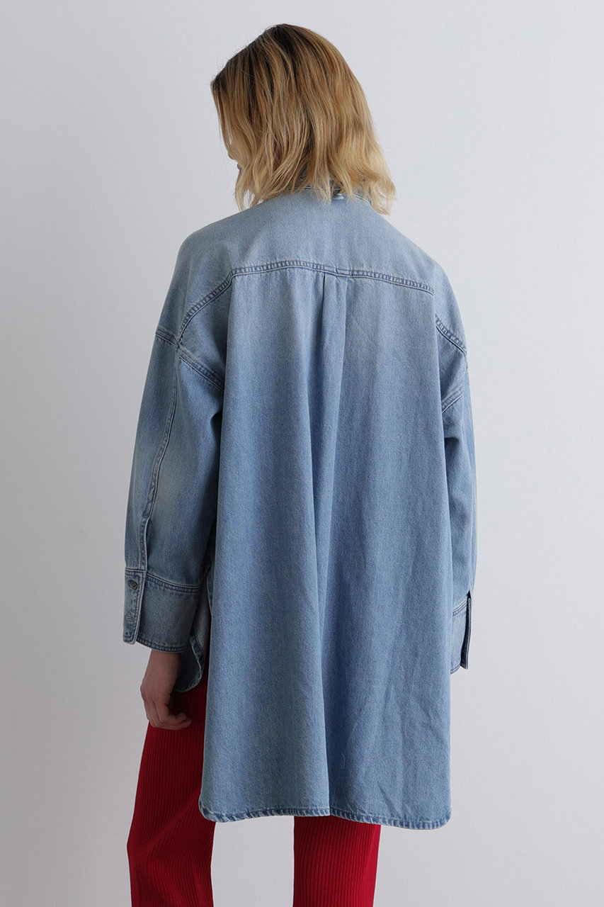 LE PHIL(ル フィル)｜ウォッシュドデニムシャツA/ブルー の通販