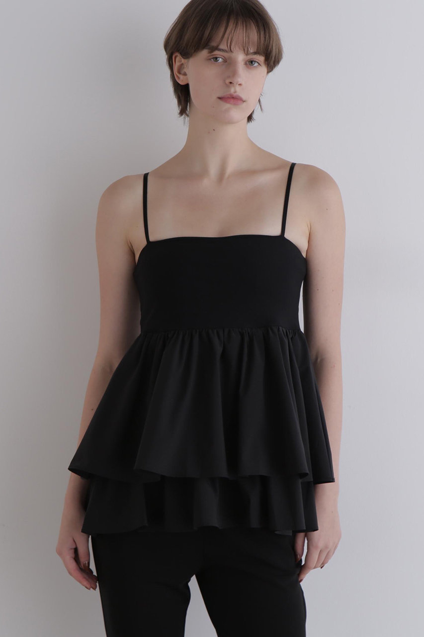 LE PHIL(ル フィル)｜フリルキャミソール/ブラック の通販｜ELLESHOP