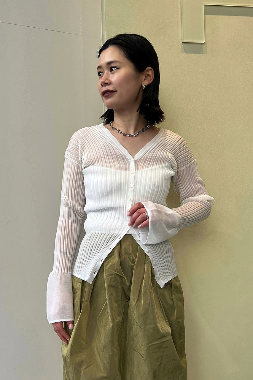 STUNNING LURE(スタニングルアー)｜rシアーリブニットカーディガン