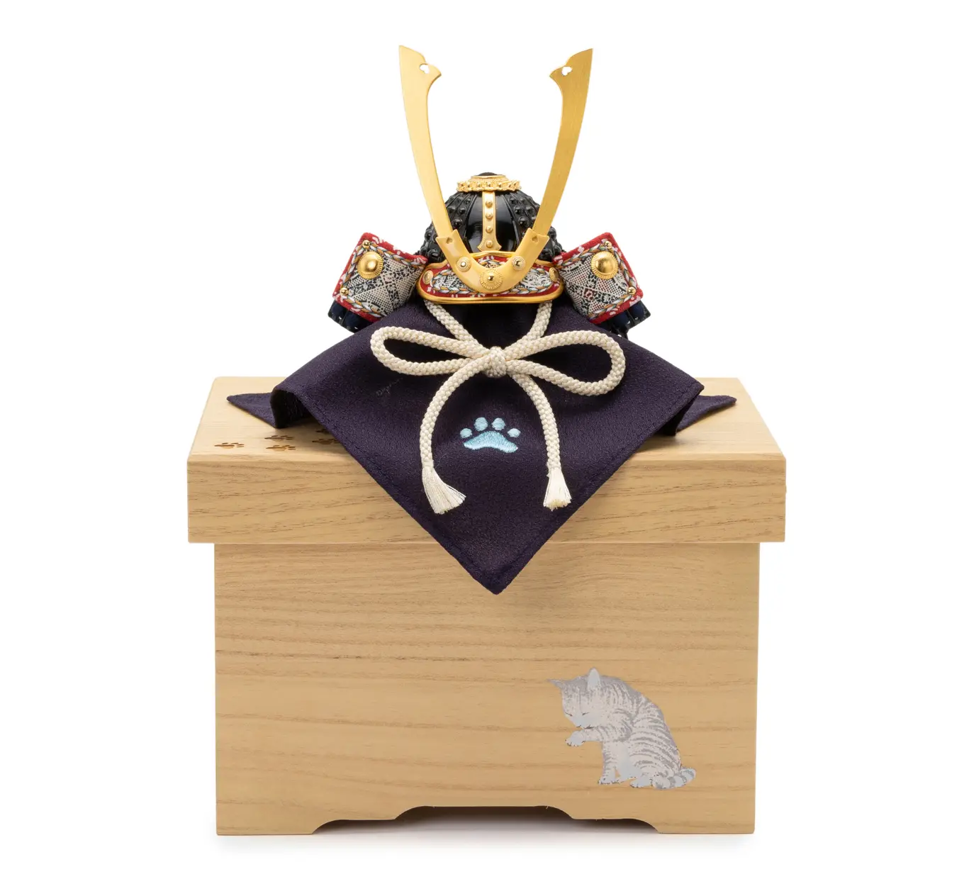 五月人形「鉄紺に水色の兜（収納タイプ）」｜五月人形の通販 ふらここ