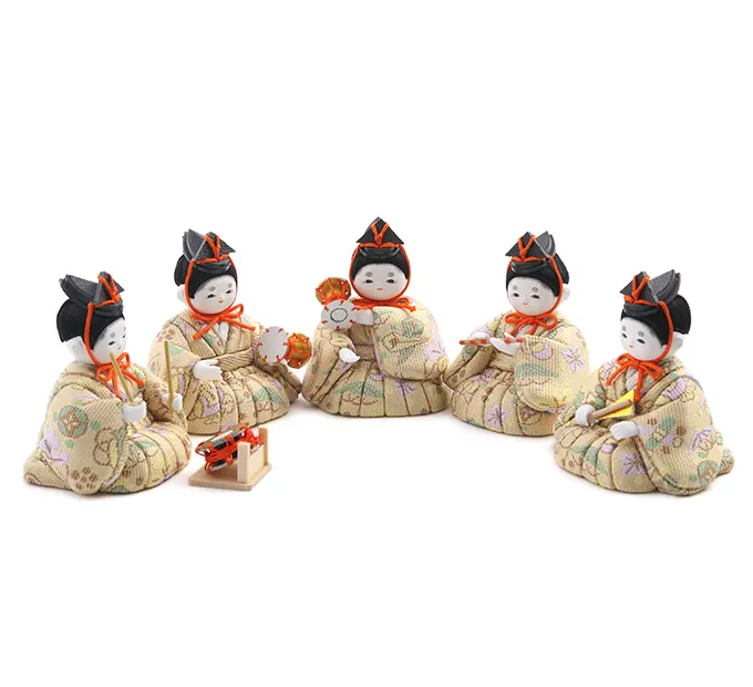 雛人形「ふわふわ 五人囃子 宝尽くし」｜雛人形の通販 ふらここ