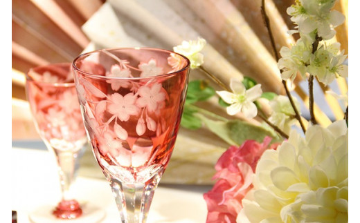 ベネチアングラス ピンク花柄 セット ベネチアングラス ピンク花柄