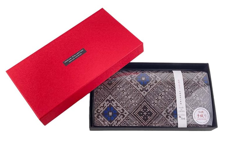 本場奄美大島紬 札入れ 龍郷柄（青） 鹿児島県 奄美群島 奄美大島 龍郷