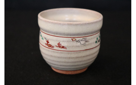 奈良絵 湯呑（中） 赤膚焼 大塩正 - 奈良県｜ふるさとチョイス