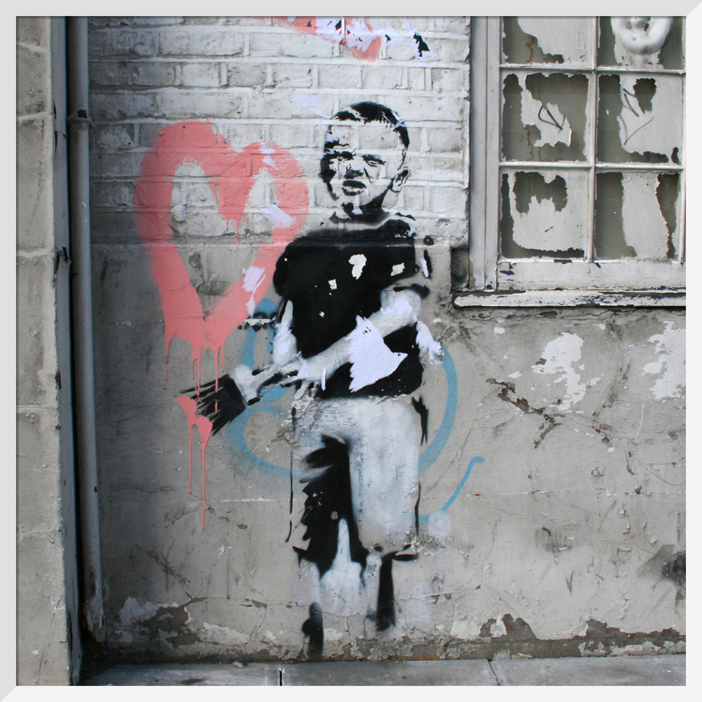 限定額装】Banksy Angel with Paint プリント/バンクシー 限定額装