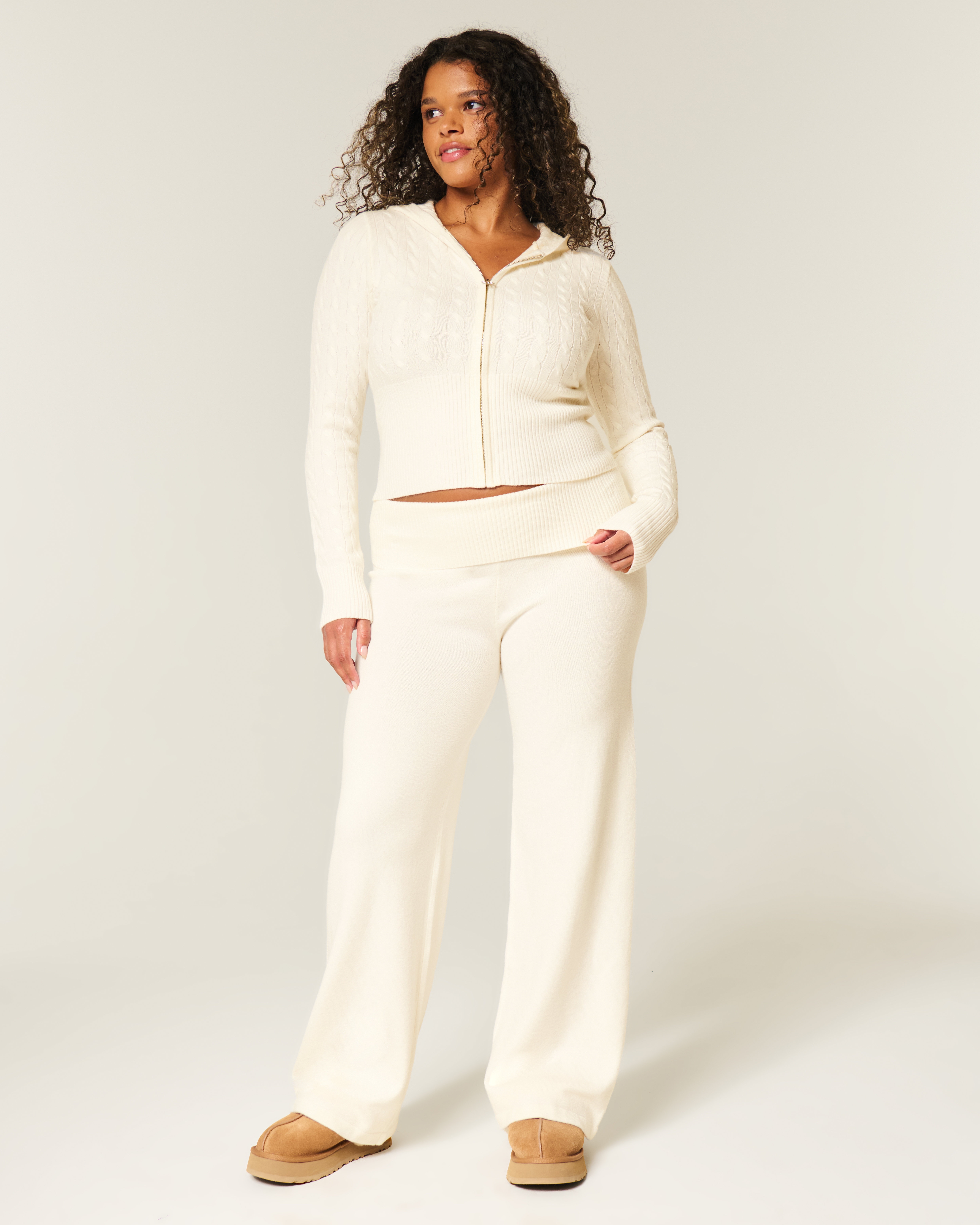 Hollister Gilly Hicks Sweater-Knit Foldover Straight Pants | Arden