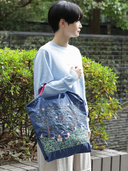 SUPER HAKKA×Ball&Chain シルエットツリー刺繍トートバッグ(M)（トート