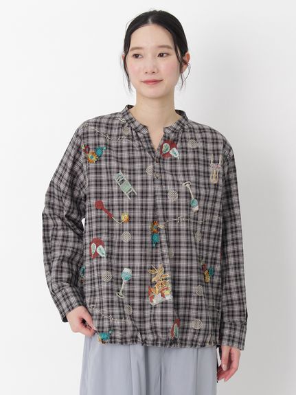 SUPER HAKKA×マツモトヨーコ 綿麻チェック「居心地のいい部屋で