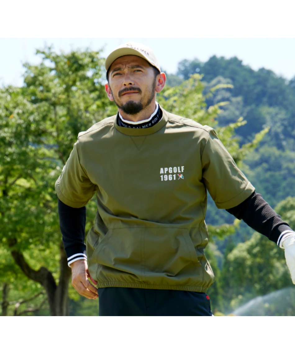 ゴルフウェア ブルゾン 2WAY ストレッチプルオーバージャケット